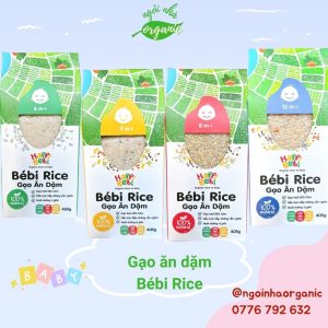 Gạo ăn dặm - gạo vỡ cám mầm - gạo vỡ trộn hạt cho bé từ 6-12 tháng Bébi Rice 405g